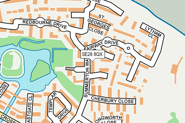 SE28 8QX map - OS OpenMap – Local (Ordnance Survey) SE28 8QX map - OS OpenMap – Local (Ordnance Survey)