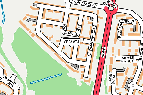SE28 8TJ map - OS OpenMap – Local (Ordnance Survey) SE28 8TJ map - OS OpenMap – Local (Ordnance Survey)