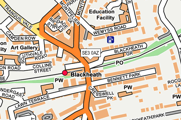 SE3 0AZ map - OS OpenMap – Local (Ordnance Survey) SE3 0AZ map - OS OpenMap – Local (Ordnance Survey)