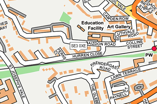 SE3 0XE map - OS OpenMap – Local (Ordnance Survey) SE3 0XE map - OS OpenMap – Local (Ordnance Survey)