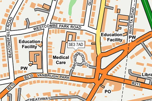 SE3 7AD map - OS OpenMap – Local (Ordnance Survey) SE3 7AD map - OS OpenMap – Local (Ordnance Survey)