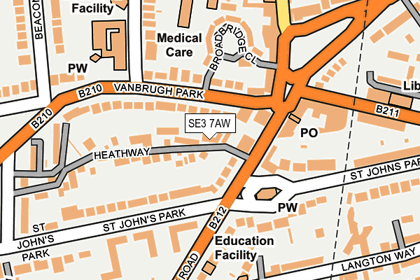 SE3 7AW map - OS OpenMap – Local (Ordnance Survey) SE3 7AW map - OS OpenMap – Local (Ordnance Survey)