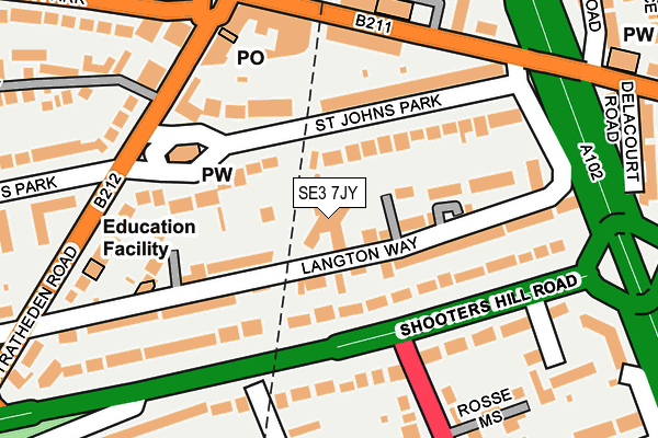 SE3 7JY map - OS OpenMap – Local (Ordnance Survey) SE3 7JY map - OS OpenMap – Local (Ordnance Survey)