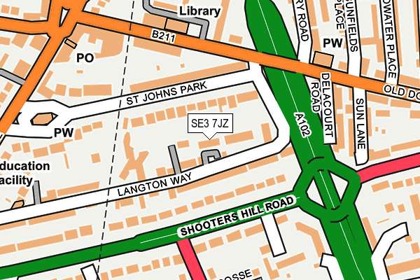 SE3 7JZ map - OS OpenMap – Local (Ordnance Survey) SE3 7JZ map - OS OpenMap – Local (Ordnance Survey)