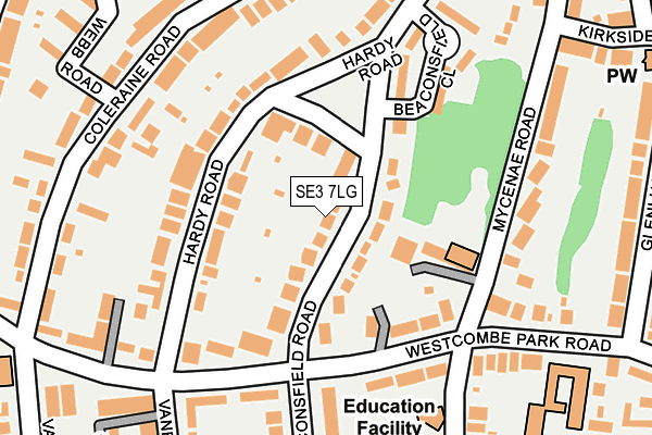 SE3 7LG map - OS OpenMap – Local (Ordnance Survey) SE3 7LG map - OS OpenMap – Local (Ordnance Survey)