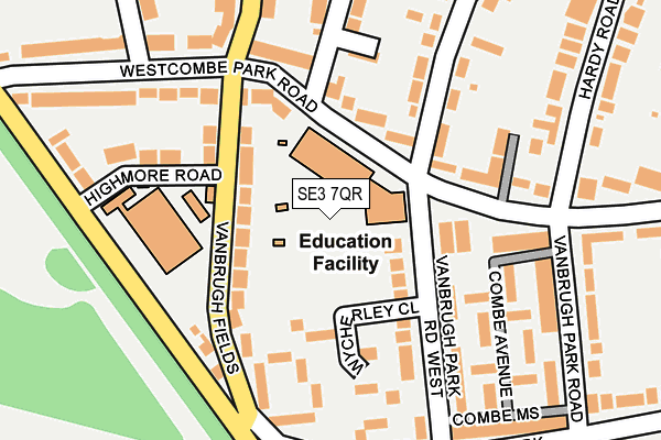 SE3 7QR map - OS OpenMap – Local (Ordnance Survey) SE3 7QR map - OS OpenMap – Local (Ordnance Survey)