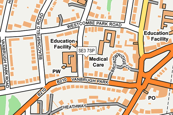 SE3 7SP map - OS OpenMap – Local (Ordnance Survey) SE3 7SP map - OS OpenMap – Local (Ordnance Survey)