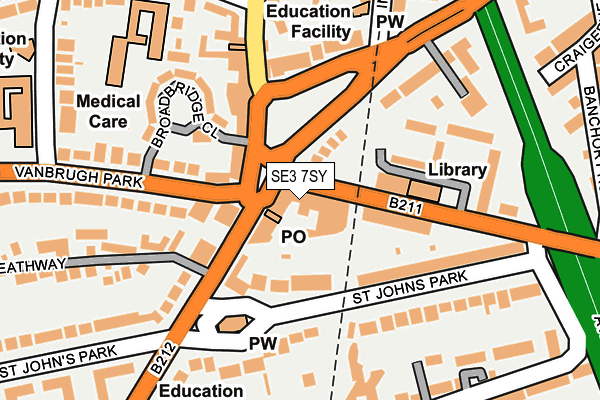 SE3 7SY map - OS OpenMap – Local (Ordnance Survey) SE3 7SY map - OS OpenMap – Local (Ordnance Survey)
