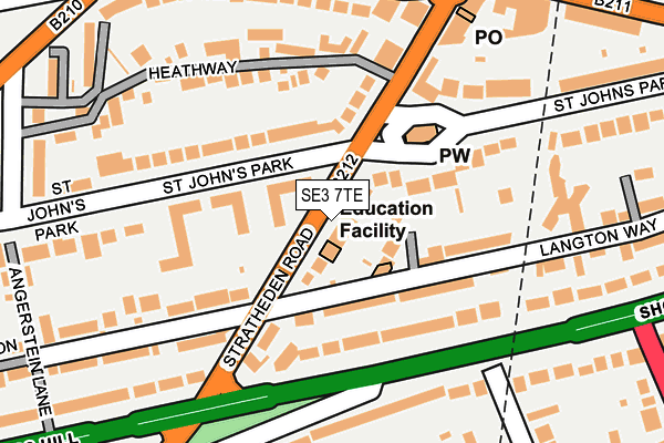 SE3 7TE map - OS OpenMap – Local (Ordnance Survey) SE3 7TE map - OS OpenMap – Local (Ordnance Survey)