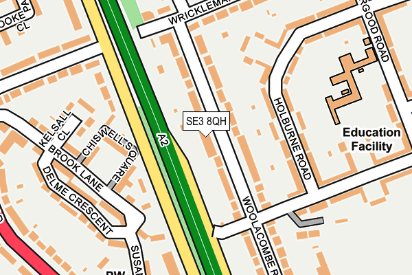 SE3 8QH map - OS OpenMap – Local (Ordnance Survey) SE3 8QH map - OS OpenMap – Local (Ordnance Survey)