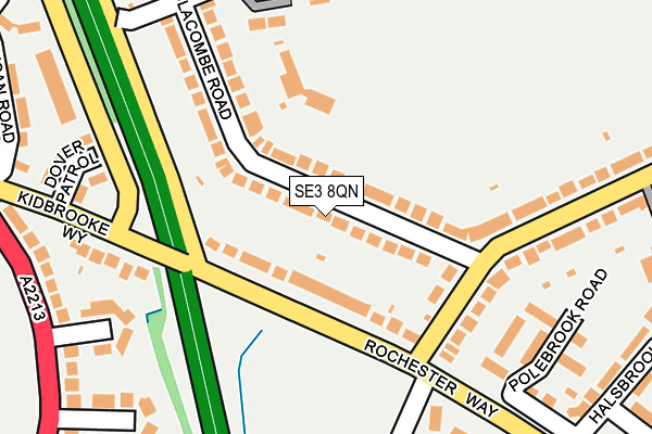 SE3 8QN map - OS OpenMap – Local (Ordnance Survey) SE3 8QN map - OS OpenMap – Local (Ordnance Survey)