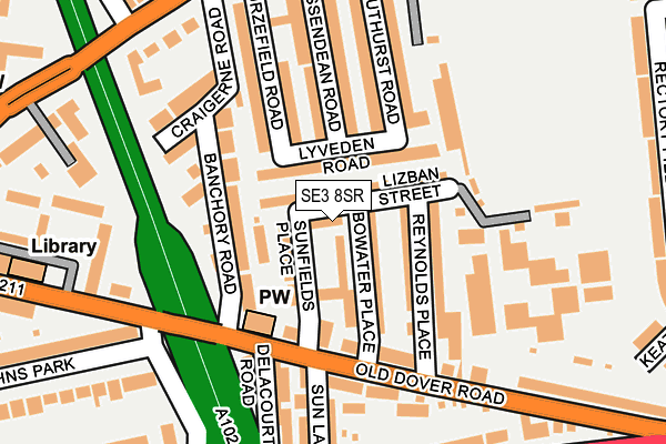 SE3 8SR map - OS OpenMap – Local (Ordnance Survey) SE3 8SR map - OS OpenMap – Local (Ordnance Survey)