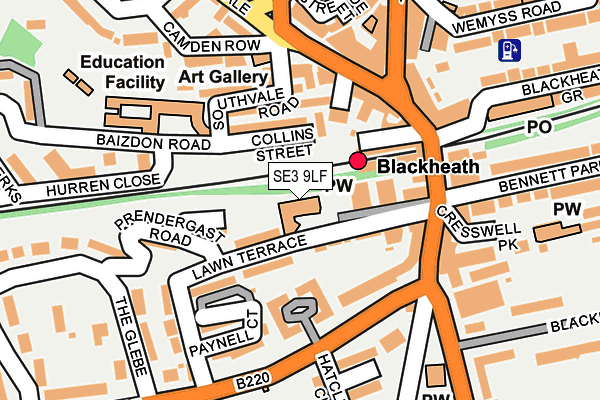 SE3 9LF map - OS OpenMap – Local (Ordnance Survey) SE3 9LF map - OS OpenMap – Local (Ordnance Survey)