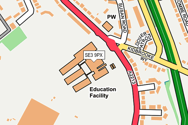 SE3 9PX map - OS OpenMap – Local (Ordnance Survey) SE3 9PX map - OS OpenMap – Local (Ordnance Survey)