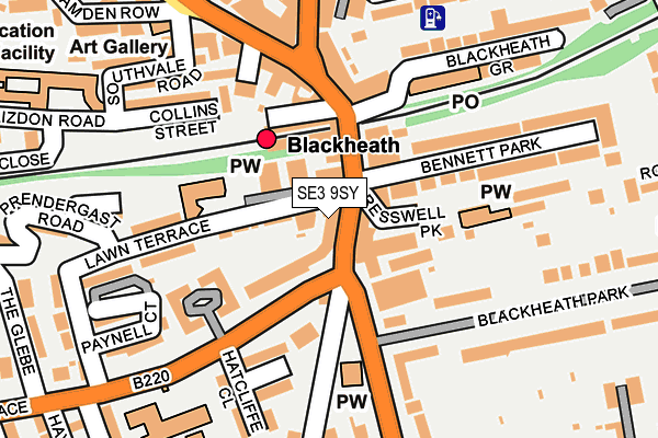 SE3 9SY map - OS OpenMap – Local (Ordnance Survey) SE3 9SY map - OS OpenMap – Local (Ordnance Survey)