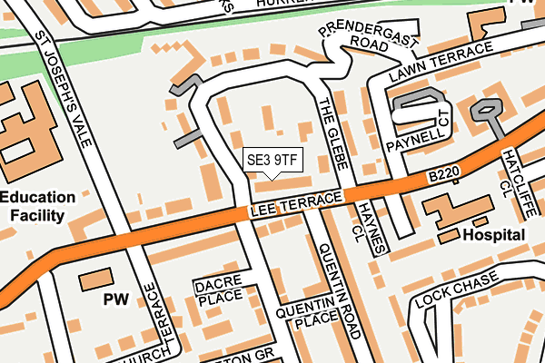 SE3 9TF map - OS OpenMap – Local (Ordnance Survey) SE3 9TF map - OS OpenMap – Local (Ordnance Survey)