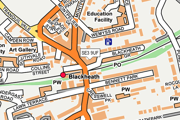 SE3 9UF map - OS OpenMap – Local (Ordnance Survey) SE3 9UF map - OS OpenMap – Local (Ordnance Survey)