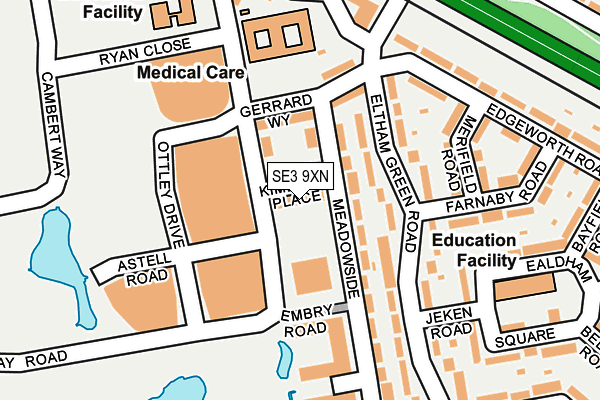 SE3 9XN map - OS OpenMap – Local (Ordnance Survey) SE3 9XN map - OS OpenMap – Local (Ordnance Survey)