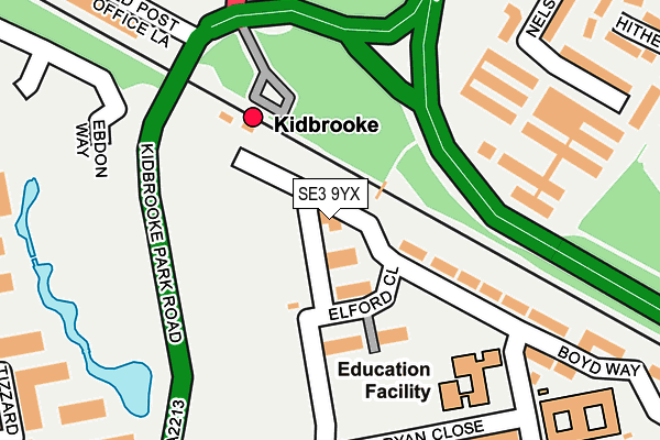 SE3 9YX map - OS OpenMap – Local (Ordnance Survey) SE3 9YX map - OS OpenMap – Local (Ordnance Survey)