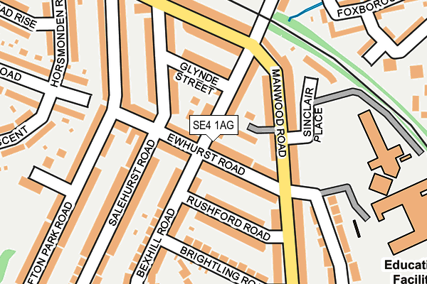 SE4 1AG map - OS OpenMap – Local (Ordnance Survey) SE4 1AG map - OS OpenMap – Local (Ordnance Survey)