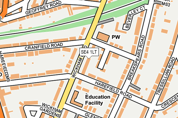 SE4 1LT map - OS OpenMap – Local (Ordnance Survey)