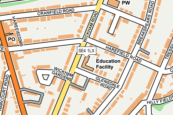 SE4 1LX map - OS OpenMap – Local (Ordnance Survey) SE4 1LX map - OS OpenMap – Local (Ordnance Survey)