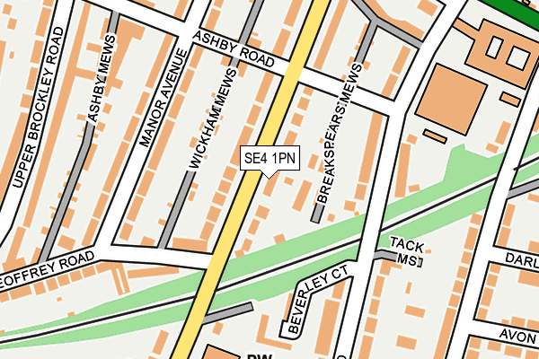 SE4 1PN map - OS OpenMap – Local (Ordnance Survey) SE4 1PN map - OS OpenMap – Local (Ordnance Survey)