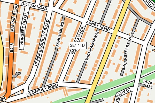 SE4 1TD map - OS OpenMap – Local (Ordnance Survey) SE4 1TD map - OS OpenMap – Local (Ordnance Survey)