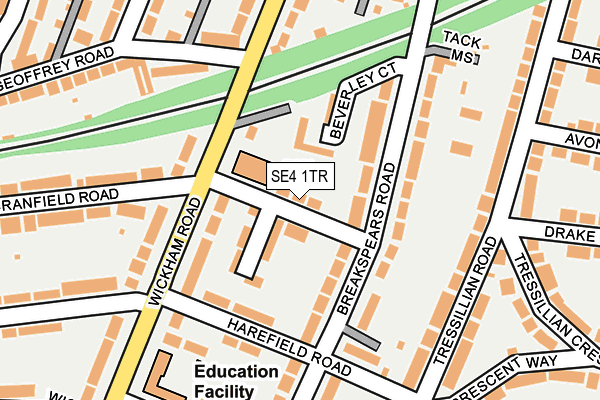 SE4 1TR map - OS OpenMap – Local (Ordnance Survey) SE4 1TR map - OS OpenMap – Local (Ordnance Survey)