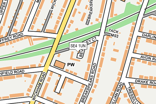 SE4 1UN map - OS OpenMap – Local (Ordnance Survey) SE4 1UN map - OS OpenMap – Local (Ordnance Survey)