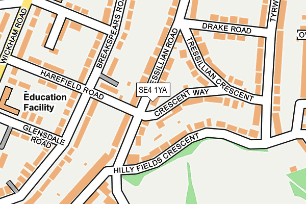 SE4 1YA map - OS OpenMap – Local (Ordnance Survey) SE4 1YA map - OS OpenMap – Local (Ordnance Survey)