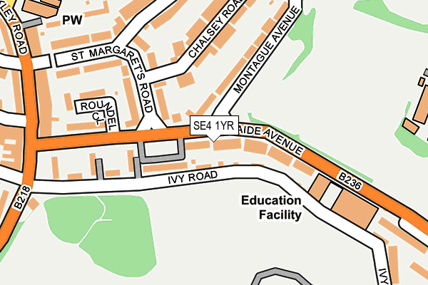 SE4 1YR map - OS OpenMap – Local (Ordnance Survey) SE4 1YR map - OS OpenMap – Local (Ordnance Survey)