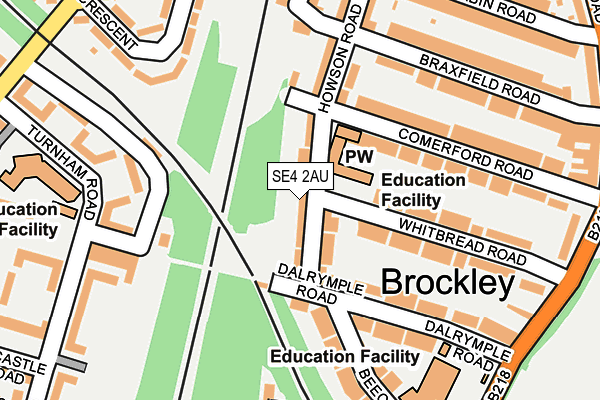SE4 2AU map - OS OpenMap – Local (Ordnance Survey) SE4 2AU map - OS OpenMap – Local (Ordnance Survey)