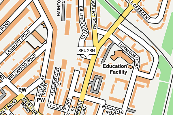 SE4 2BN map - OS OpenMap – Local (Ordnance Survey) SE4 2BN map - OS OpenMap – Local (Ordnance Survey)
