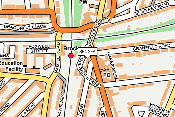 SE4 2FA map - OS OpenMap – Local (Ordnance Survey) SE4 2FA map - OS OpenMap – Local (Ordnance Survey)