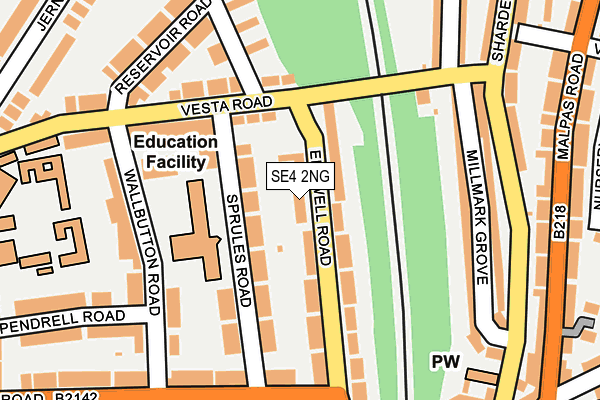 SE4 2NG map - OS OpenMap – Local (Ordnance Survey)