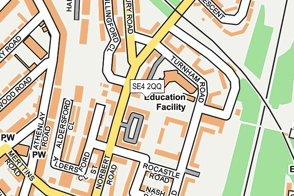 SE4 2QQ map - OS OpenMap – Local (Ordnance Survey) SE4 2QQ map - OS OpenMap – Local (Ordnance Survey)