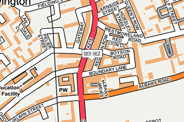 SE5 0EZ map - OS OpenMap – Local (Ordnance Survey) SE5 0EZ map - OS OpenMap – Local (Ordnance Survey)