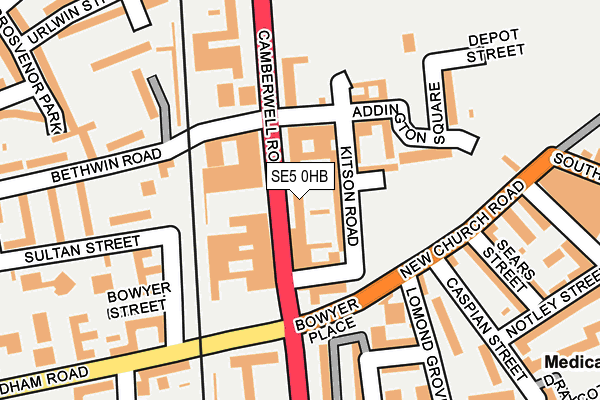 SE5 0HB map - OS OpenMap – Local (Ordnance Survey) SE5 0HB map - OS OpenMap – Local (Ordnance Survey)