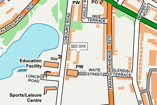 SE5 0HX map - OS OpenMap – Local (Ordnance Survey)
