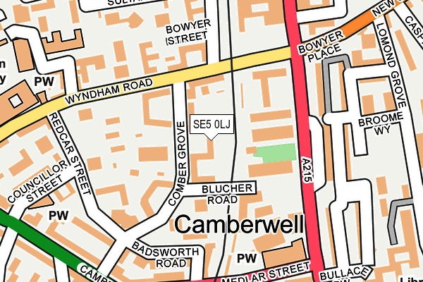 SE5 0LJ map - OS OpenMap – Local (Ordnance Survey) SE5 0LJ map - OS OpenMap – Local (Ordnance Survey)