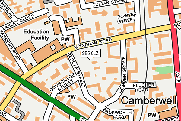 SE5 0LZ map - OS OpenMap – Local (Ordnance Survey) SE5 0LZ map - OS OpenMap – Local (Ordnance Survey)