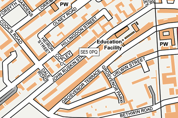 SE5 0PQ map - OS OpenMap – Local (Ordnance Survey) SE5 0PQ map - OS OpenMap – Local (Ordnance Survey)