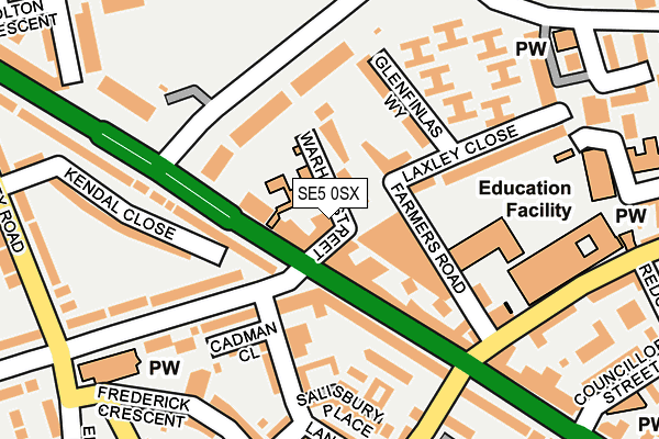 SE5 0SX map - OS OpenMap – Local (Ordnance Survey) SE5 0SX map - OS OpenMap – Local (Ordnance Survey)