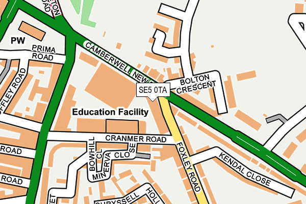 SE5 0TA map - OS OpenMap – Local (Ordnance Survey) SE5 0TA map - OS OpenMap – Local (Ordnance Survey)