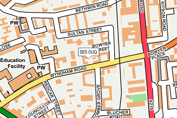 SE5 0UQ map - OS OpenMap – Local (Ordnance Survey) SE5 0UQ map - OS OpenMap – Local (Ordnance Survey)