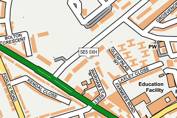 SE5 0XH map - OS OpenMap – Local (Ordnance Survey)