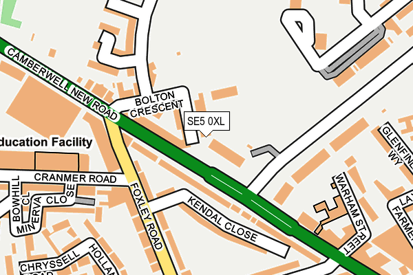 SE5 0XL map - OS OpenMap – Local (Ordnance Survey) SE5 0XL map - OS OpenMap – Local (Ordnance Survey)