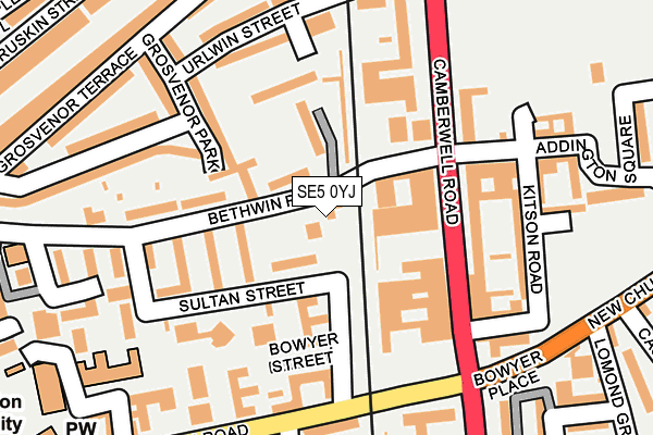 SE5 0YJ map - OS OpenMap – Local (Ordnance Survey) SE5 0YJ map - OS OpenMap – Local (Ordnance Survey)
