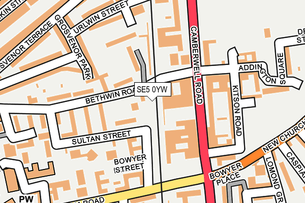 SE5 0YW map - OS OpenMap – Local (Ordnance Survey) SE5 0YW map - OS OpenMap – Local (Ordnance Survey)